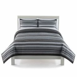 The Big One® Reversible Stripes + Plaids Quilt Set With Shams Gray Max Stripe -The Big One shop unnamed file 101