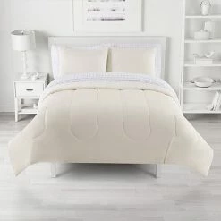 The Big One® Ivory Solid Plush Reversible Comforter Set With Sheets