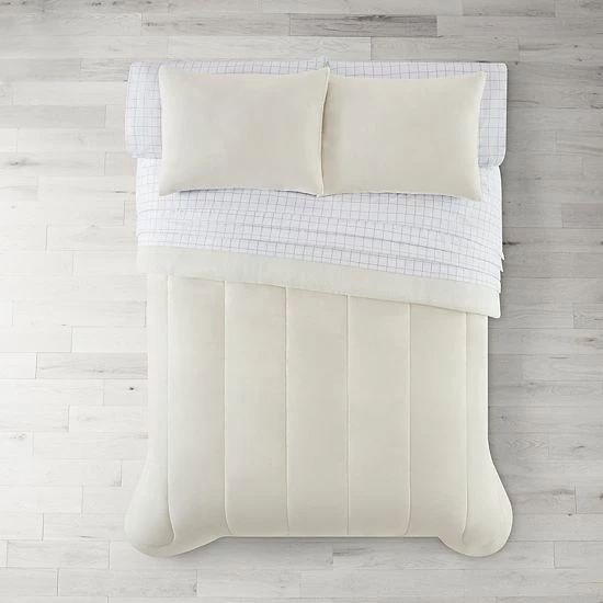 The Big One® Ivory Solid Plush Reversible Comforter Set With Sheets 5 The Big One® Ivory Solid Plush Reversible Comforter Set With Sheets - Image 5