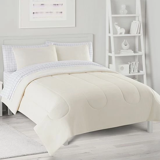 The Big One® Ivory Solid Plush Reversible Comforter Set With Sheets 6 The Big One® Ivory Solid Plush Reversible Comforter Set With Sheets - Image 6