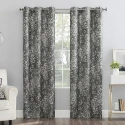 The Big One® 2-pack Dabney Floral Grommet Decorative Window Curtain Set Gray -The Big One shop unnamed file 1345