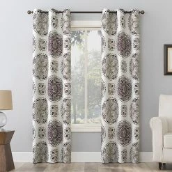 The Big One® Kentifield Medallion Print Room Darkening 2-pack Window Curtain Set Ecru