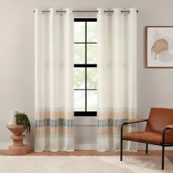 The Big One® Ivory Emile Stripe 2-Pack Window Curtain Set