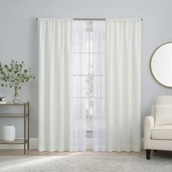 The Big One® 4-pack Vanessa With Willow Sheer Embroidery Window Curtain Set