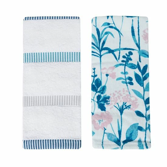 The Big One® Darby 2-pack Stripe & Floral Hand Towel Set 1 The Big One® Darby 2-pack Stripe & Floral Hand Towel Set