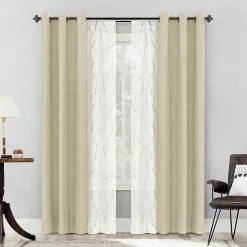 The Big One® Calia 4-Piece Window Curtain Set Tan Taupe