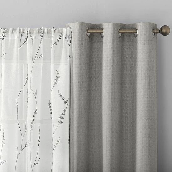 The Big One® Calia 4-Piece Window Curtain Set Tan Taupe 4 The Big One® Calia 4-Piece Window Curtain Set Tan Taupe - Image 4