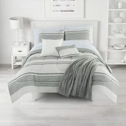 The Big One® Kaden Stripe Reversible Comforter Set With Sheets, Throw & Decorative Pillows
