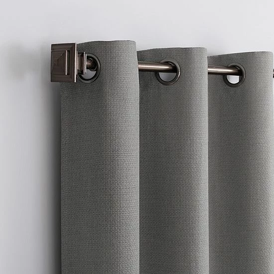 The Big One® 2-pack Kentfield Woven Texture Solid Room Darkening Window Curtain Set Black 2 The Big One® 2-pack Kentfield Woven Texture Solid Room Darkening Window Curtain Set Black - Image 2