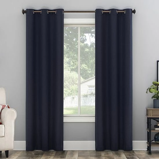 The Big One® 2-pack Kentfield Woven Texture Solid Room Darkening Window Curtain Set Black 7 The Big One® 2-pack Kentfield Woven Texture Solid Room Darkening Window Curtain Set Black - Image 7