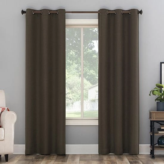 The Big One® 2-pack Kentfield Woven Texture Solid Room Darkening Window Curtain Set Black 9 The Big One® 2-pack Kentfield Woven Texture Solid Room Darkening Window Curtain Set Black - Image 9