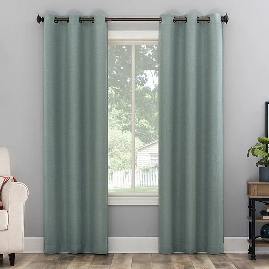 The Big One® 2-pack Kentfield Woven Texture Solid Room Darkening Window Curtain Set Black 10 The Big One® 2-pack Kentfield Woven Texture Solid Room Darkening Window Curtain Set Black - Image 10