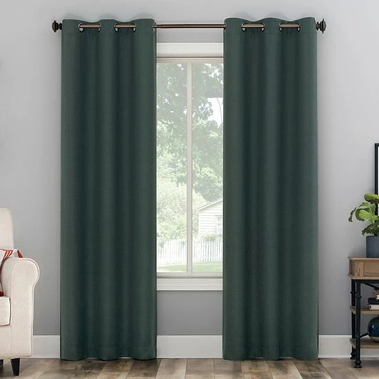 The Big One® 2-pack Kentfield Woven Texture Solid Room Darkening Window Curtain Set Black 12 The Big One® 2-pack Kentfield Woven Texture Solid Room Darkening Window Curtain Set Black - Image 12