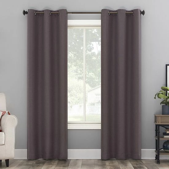 The Big One® 2-pack Kentfield Woven Texture Solid Room Darkening Window Curtain Set Black 14 The Big One® 2-pack Kentfield Woven Texture Solid Room Darkening Window Curtain Set Black - Image 14