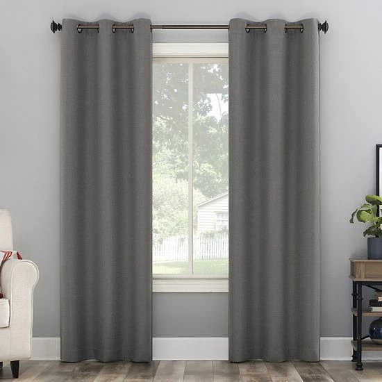 The Big One® 2-pack Kentfield Woven Texture Solid Room Darkening Window Curtain Set Black 15 The Big One® 2-pack Kentfield Woven Texture Solid Room Darkening Window Curtain Set Black - Image 15