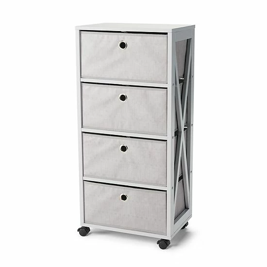The Big One® 4 Drawer Storage Tower Black Wood 4 The Big One® 4 Drawer Storage Tower Black Wood - Image 4