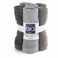 The Big One® Solid 6-pack Washcloths Gray -The Big One shop unnamed file 3