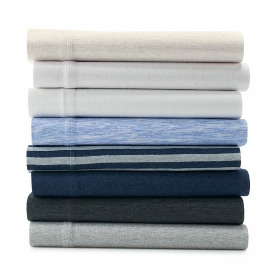 The Big One® Jersey Sheet Set Or Pillowcases Navy Gray Stripe 2 The Big One® Jersey Sheet Set Or Pillowcases Navy Gray Stripe - Image 2