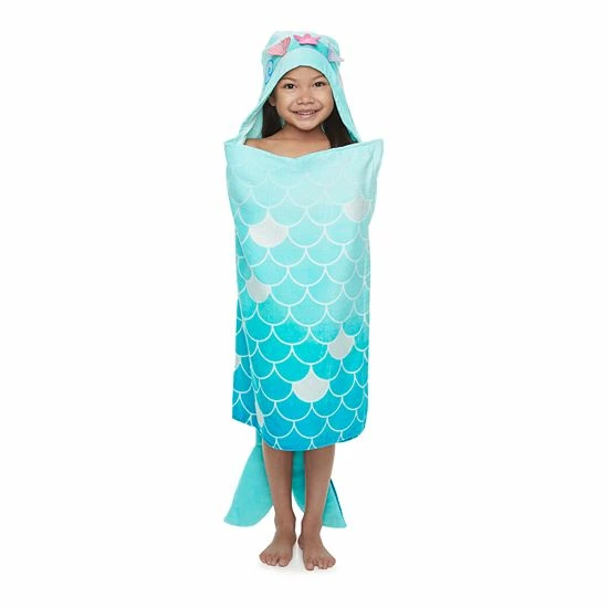The Big One® Mermaid Hooded Bath Wrap 1 The Big One® Mermaid Hooded Bath Wrap