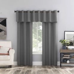 The Big One® Kentfield Woven Texture Solid Room Darkening Valance Ecru -The Big One shop unnamed file 693