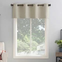 The Big One® Kentfield Woven Texture Solid Room Darkening Valance Ecru -The Big One shop unnamed file 694