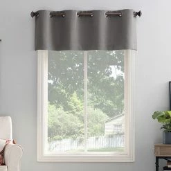 The Big One® Kentfield Woven Texture Solid Room Darkening Valance Ecru -The Big One shop unnamed file 695