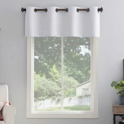 The Big One® Kentfield Woven Texture Solid Room Darkening Valance Ecru -The Big One shop unnamed file 696