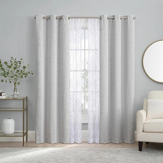 The Big One® Blackout Daxton With Grady Sheer Embroidery 4-pack Window Curtain Panels Red 8 The Big One® Blackout Daxton With Grady Sheer Embroidery 4-pack Window Curtain Panels Red - Image 8