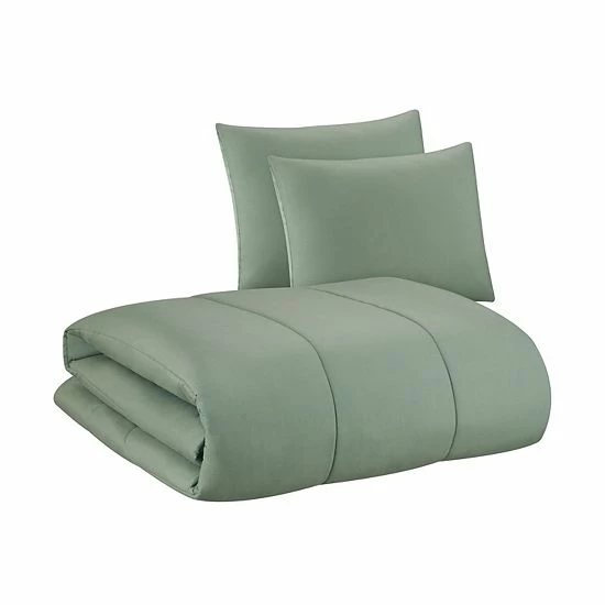 The Big One® Moss Solid Plush Reversible Comforter Set With Sheets 2 The Big One® Moss Solid Plush Reversible Comforter Set With Sheets - Image 2