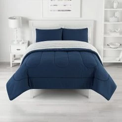 The Big One® Navy Plush Reversible Comforter Set With Sheets